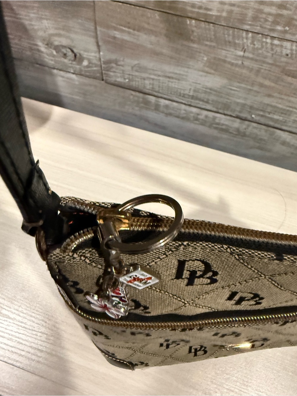 Dooney & Bourke Gray & Black Signature Crossbody with Charm - Picture 3 of 7